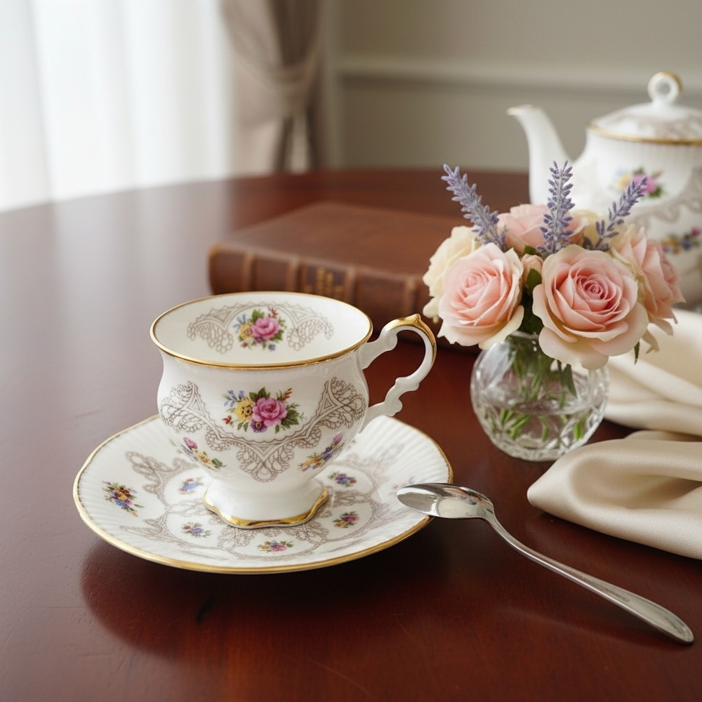 Elizabethan Fine Bone Cina Teacup & Saucer